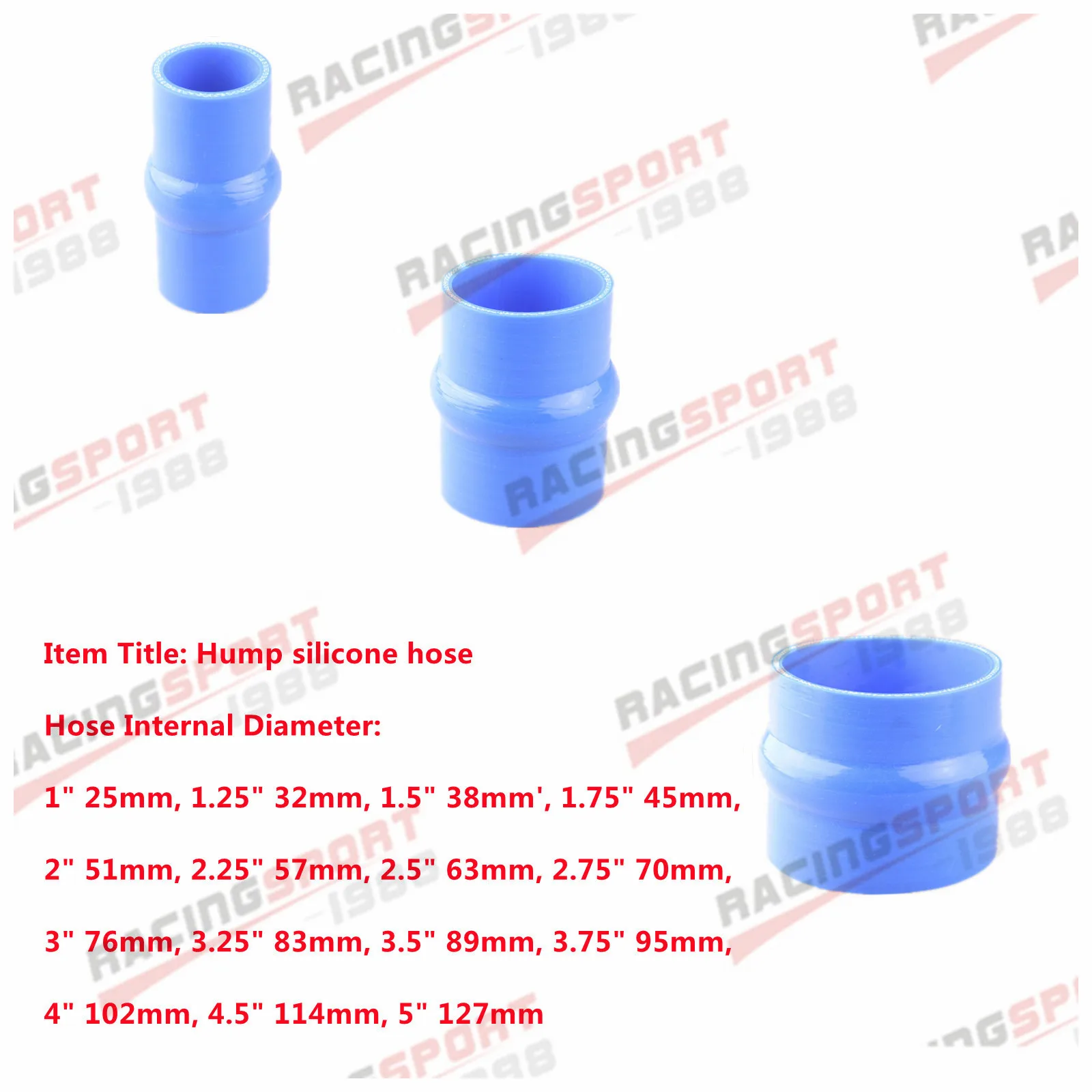 

1'' 1.5" 2" 2.5" 3" 4" 5'' Hump Straight Silicone Hose Intake Coupler Tube Pipe Blue