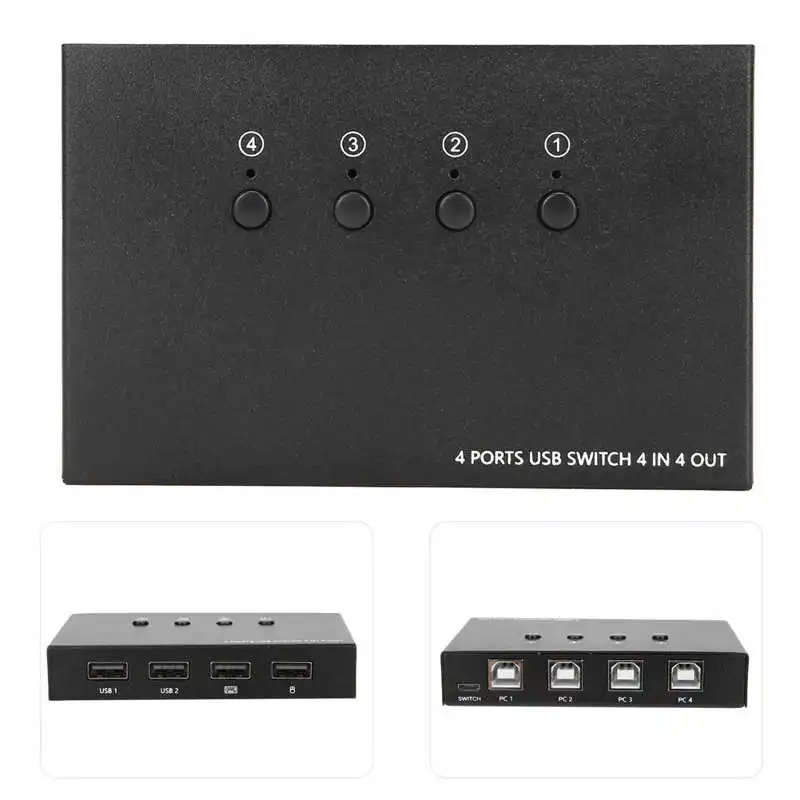 USB переключатель для клавиатуры и мыши компьютерные принадлежности 4 импорта