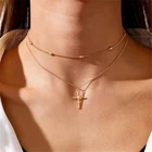 Модное простое ожерелье в стиле бохо с подвеской-крестом золотого и серебряного цвета для женщин, винтажное ожерелье, женская бижутерия в подарок