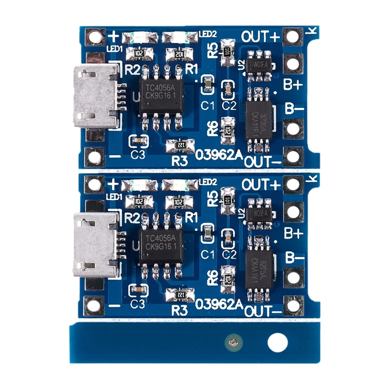 2PCS Blue 5V Micro USB 1A 18650 Lithium Battery Charging Board | Электроника