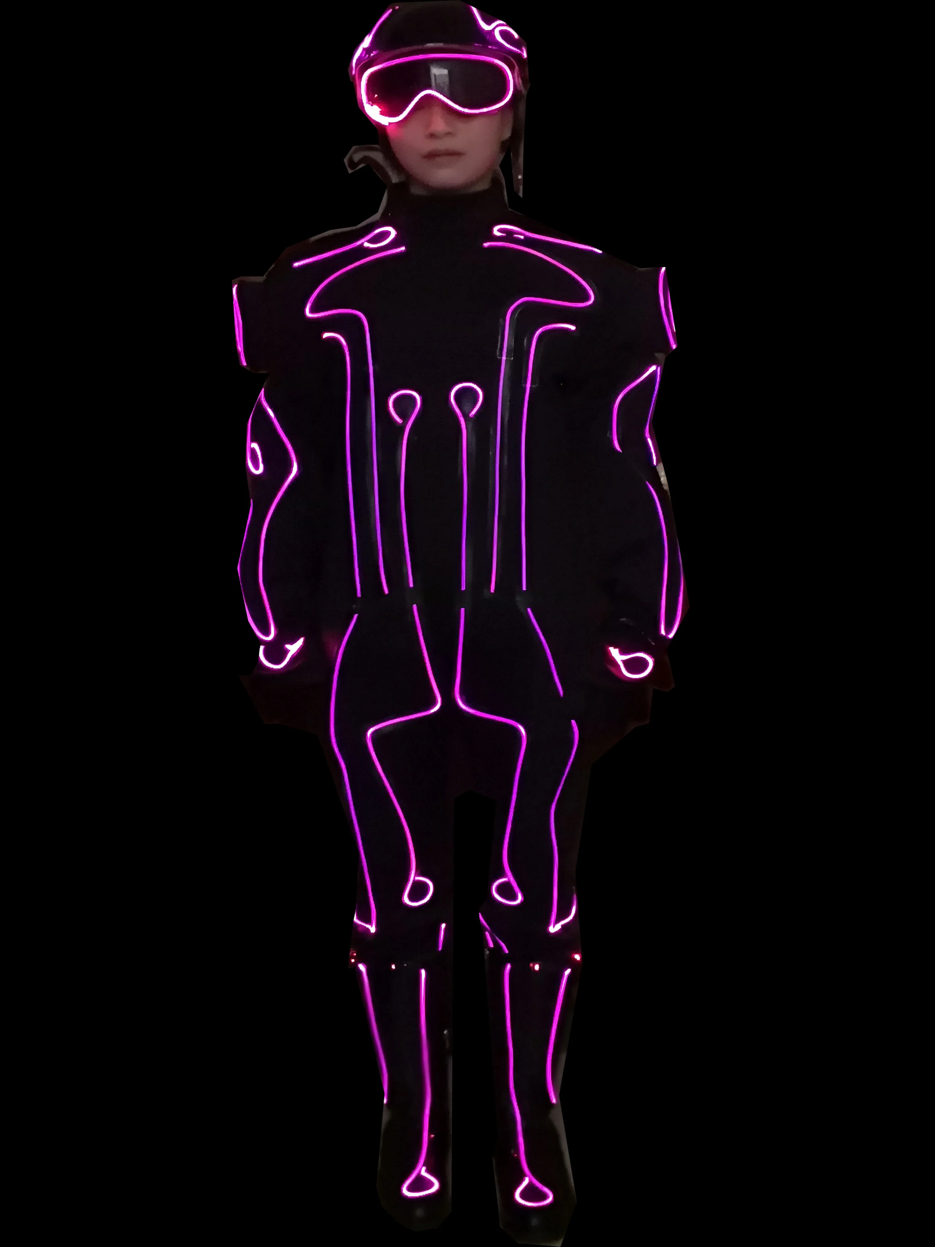 Костюм из оптического волокна Tron светодиодный для косплея неоновый светильник