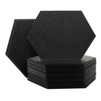 16 pack hexagon acoustic panels sound proof padding beveled edge sound panels for wall decoration and acoustic treatment
