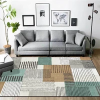 madream japanese casual living room carpet geometric brown yellow striped bedroom rug anti slip home room lint free mat carpets