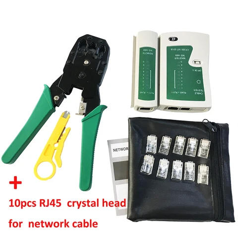 Плоскогубцы для снятия изоляции обжимные плоскогубцы для сетевого кабеля + профессиональный тестер сетевого кабеля RJ45 RJ11 RJ12 CAT5 Тестер кабеля UTP LAN