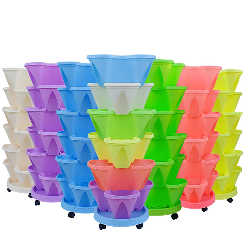 6 шт. многослойный сливной стерео цветочный горшок семейный балкон Овощной дыни