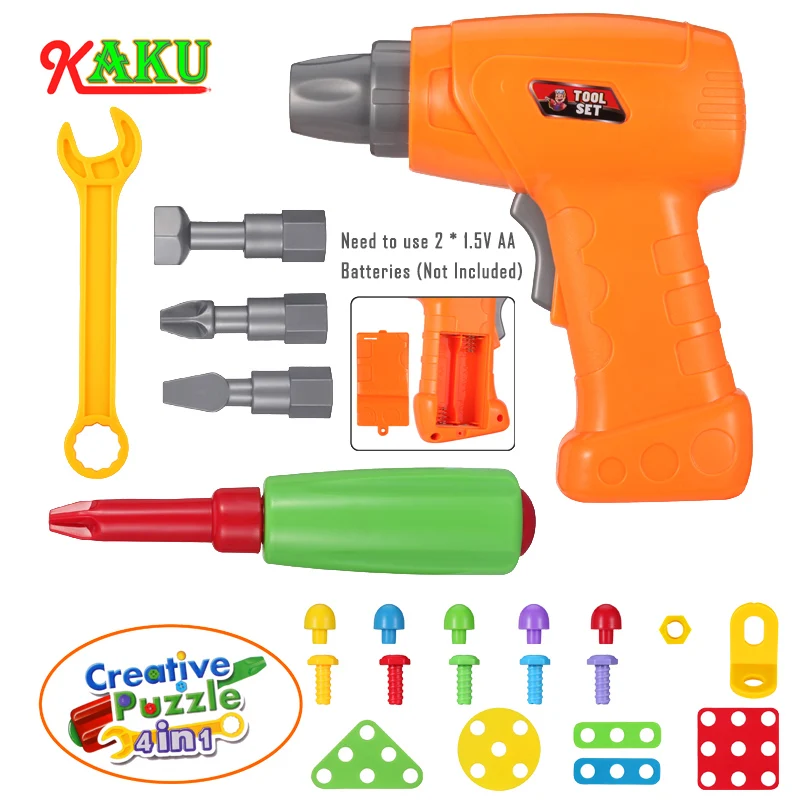 【XDR】 DIY Toys For Children/Boys/Girls Electric Drill Screw Nut Disassembly Creative Puzzle Accessories Kids Building Block | Игрушки и