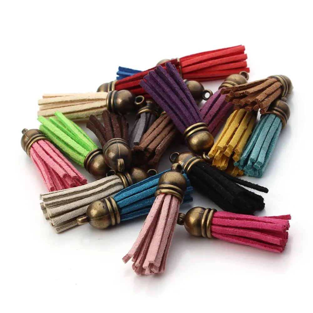 

Ciseng 20pcs/lot 42mm Velvet cord Tassel Charms Antique Bronze Color Caps Tassels Pendants DIY Jewelry Making