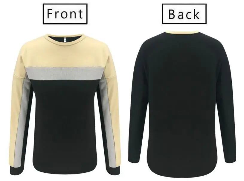 

Autumn Womens Hoodies Pullovers Leisure Striped Patchwork Casual Sweatshirts Long Sleeve O Collar Basic Tops Nice Pop Streetwear