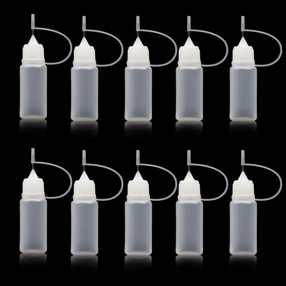 10pcs 10 шт многоразовый пластиковый 10 мл Клей игла аппликатора бутылка для DIY бумажный Квиллинг DIY Скрапбукинг бумажный инструмент для рукоделия - Цвет: 10pcs