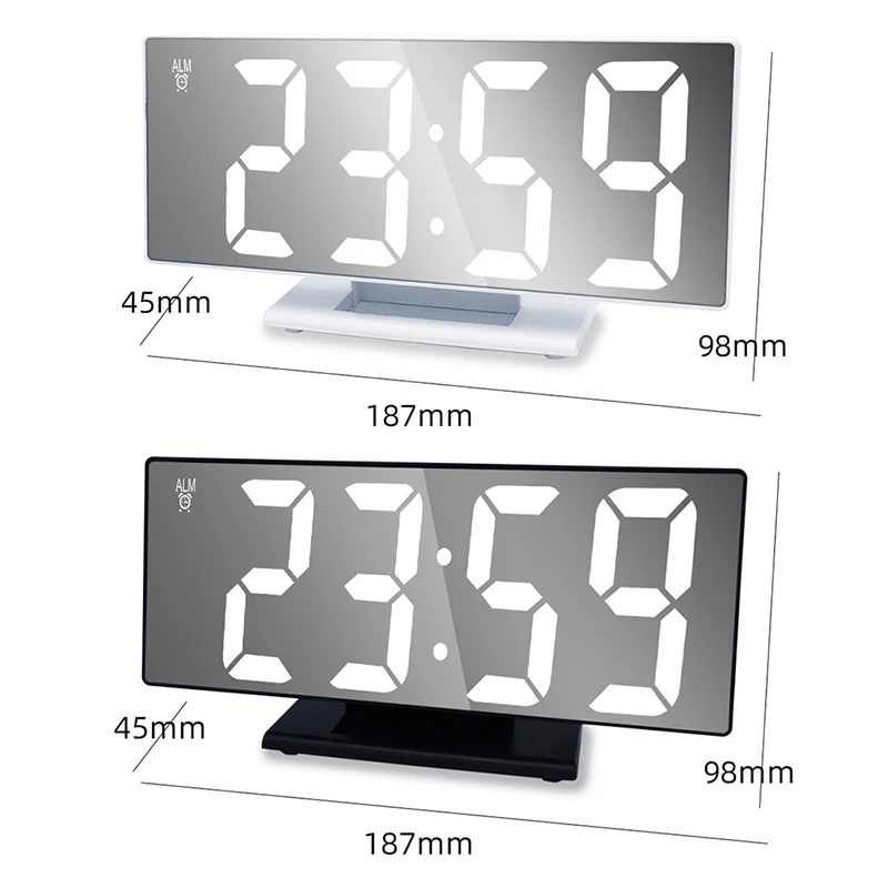 

Digital Alarm Clock LED Screen Mirror Alarm Clocks For Kids Bedroom Temperature Snooze Function Desk Table Clock Home Decor