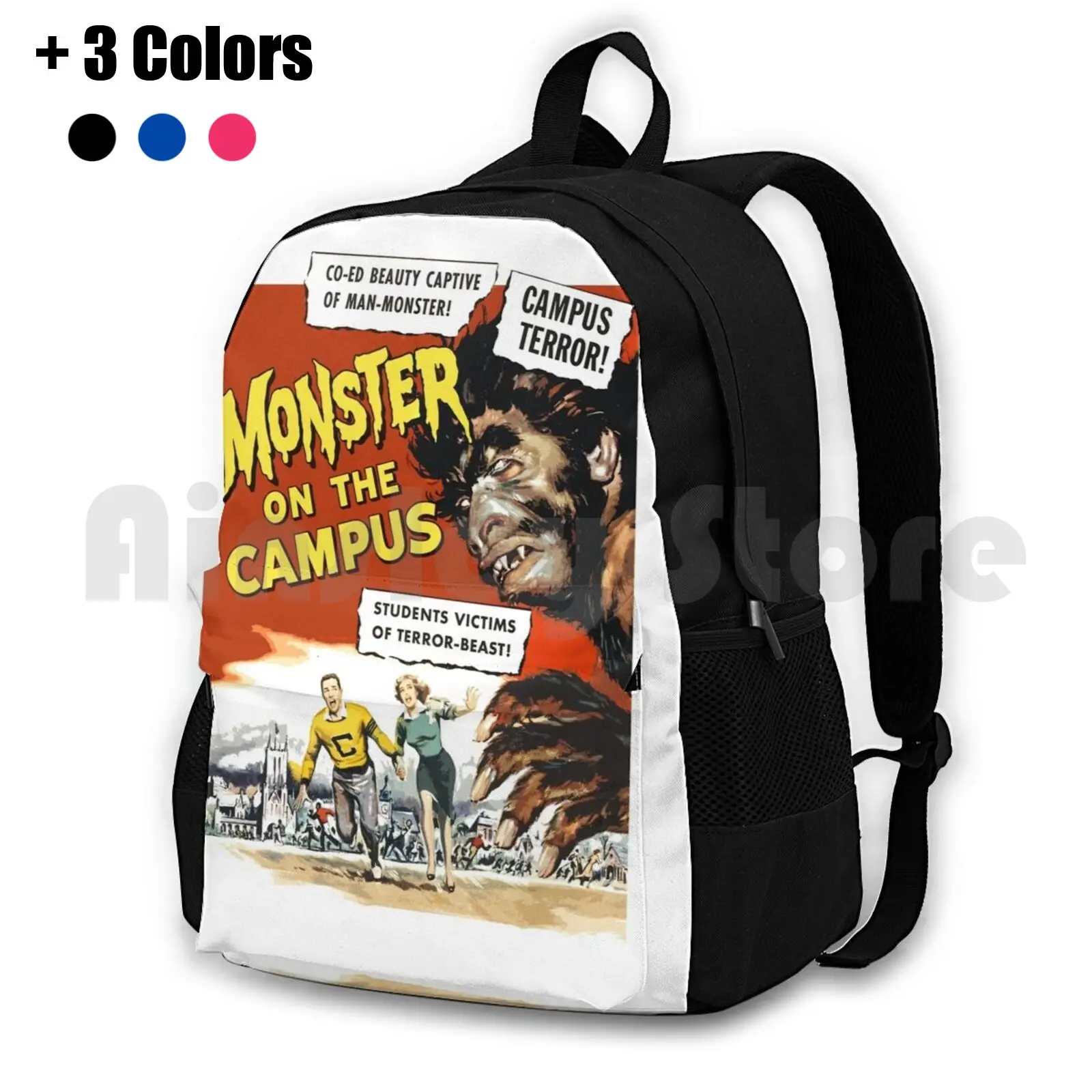 

Monster On The Campus Outdoor Hiking Backpack Waterproof Camping Travel Vintage Movie Cinema Vintage Vintage Movies Retro Retro