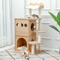cat tree house cando cat%e2%80%99s activity center with double condos soft perch fully wrapped scratching sisal posts for cat toys tower