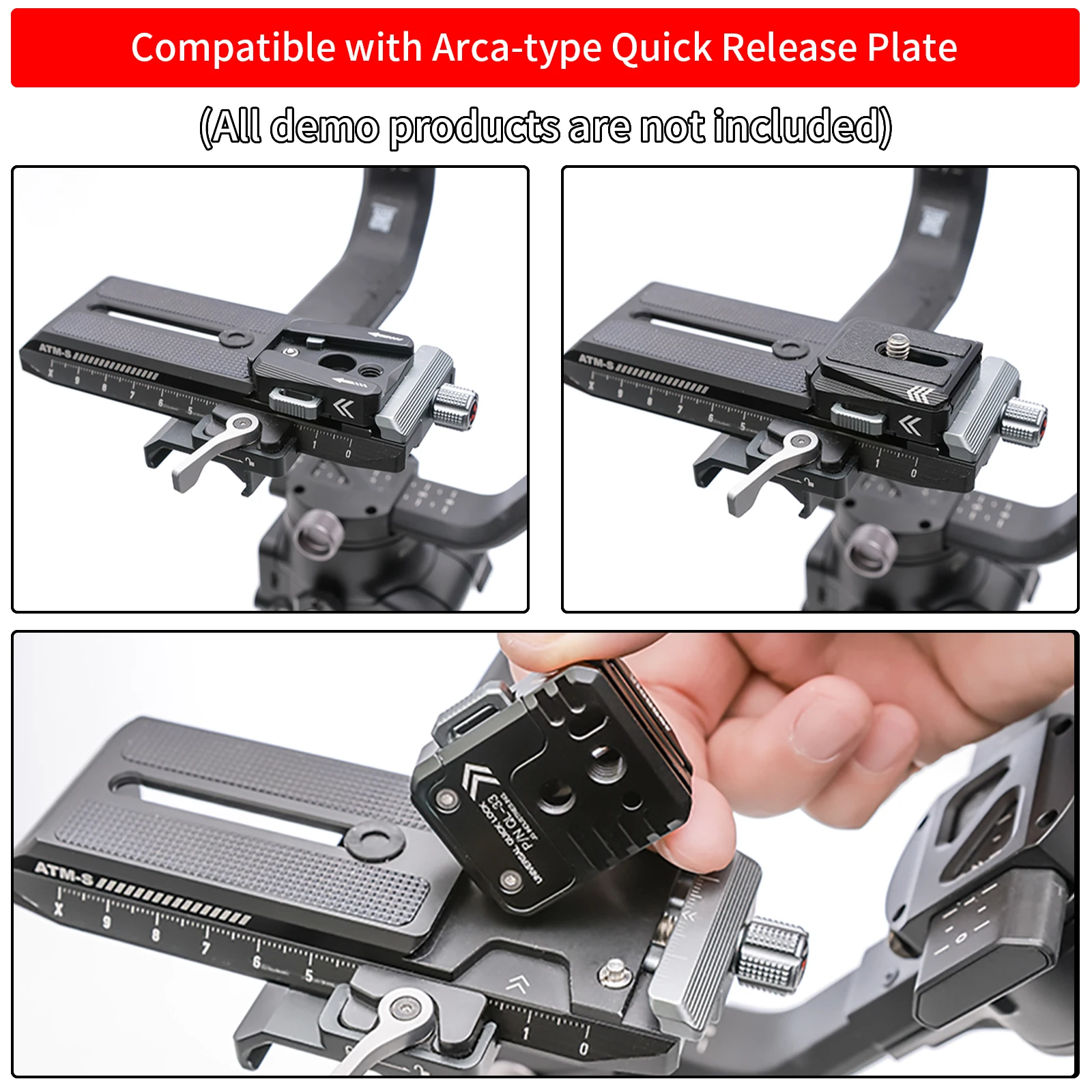 

Andycine QL-33 Quick Release Plate with Arca-type for Camera/on Camera Monitor/Tripod 1/4" Thread Screw Hole Devices