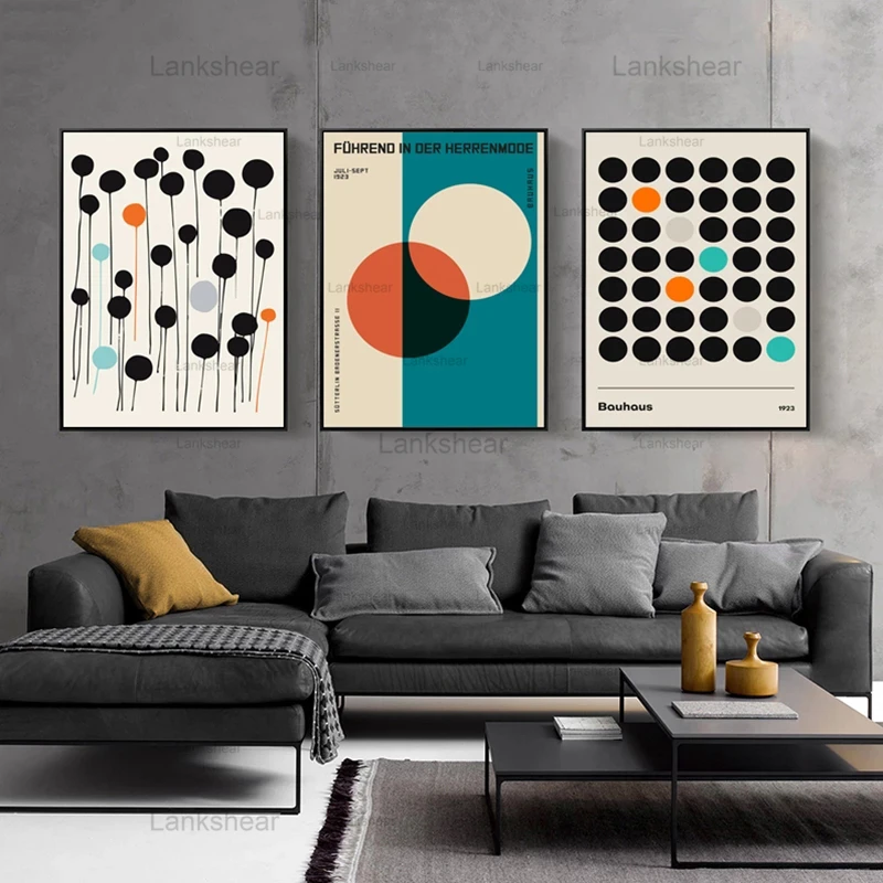 

Dot Line Color Vombination Canvas Painting Decoration Abstract Shape Hd Posters and Prints Wall Art Minimalist Living Room Decor
