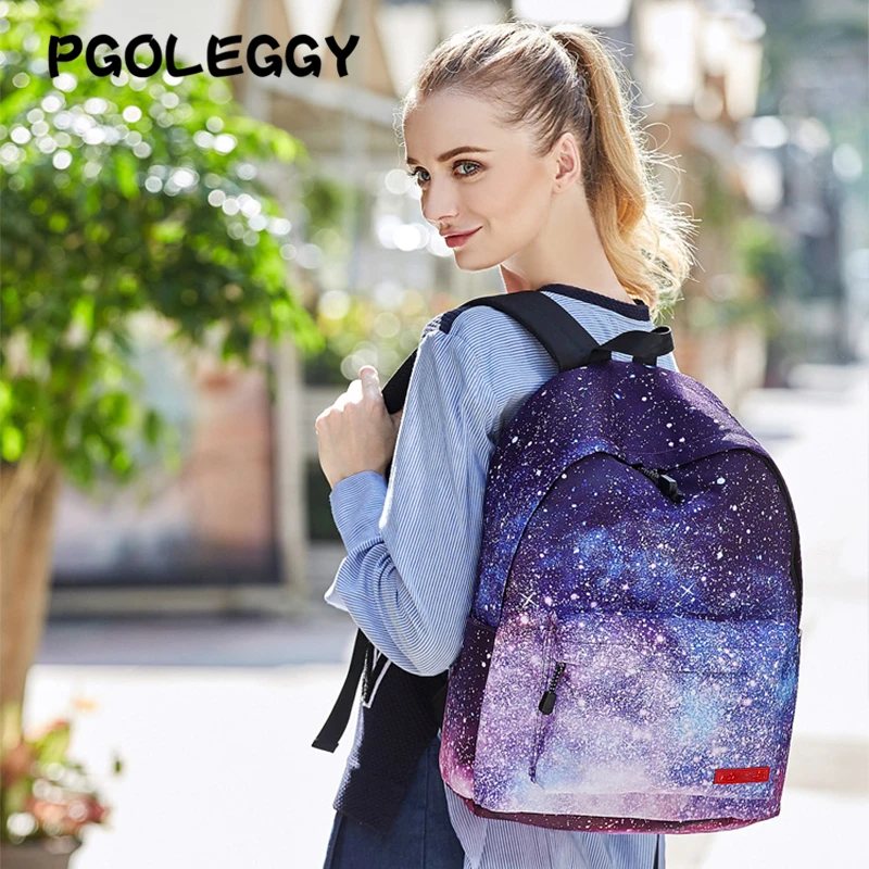 PGOLEGGY galaxy Рюкзак женский рюкзак для ноутбука задняя Сумка Ткань Оксфорд модная