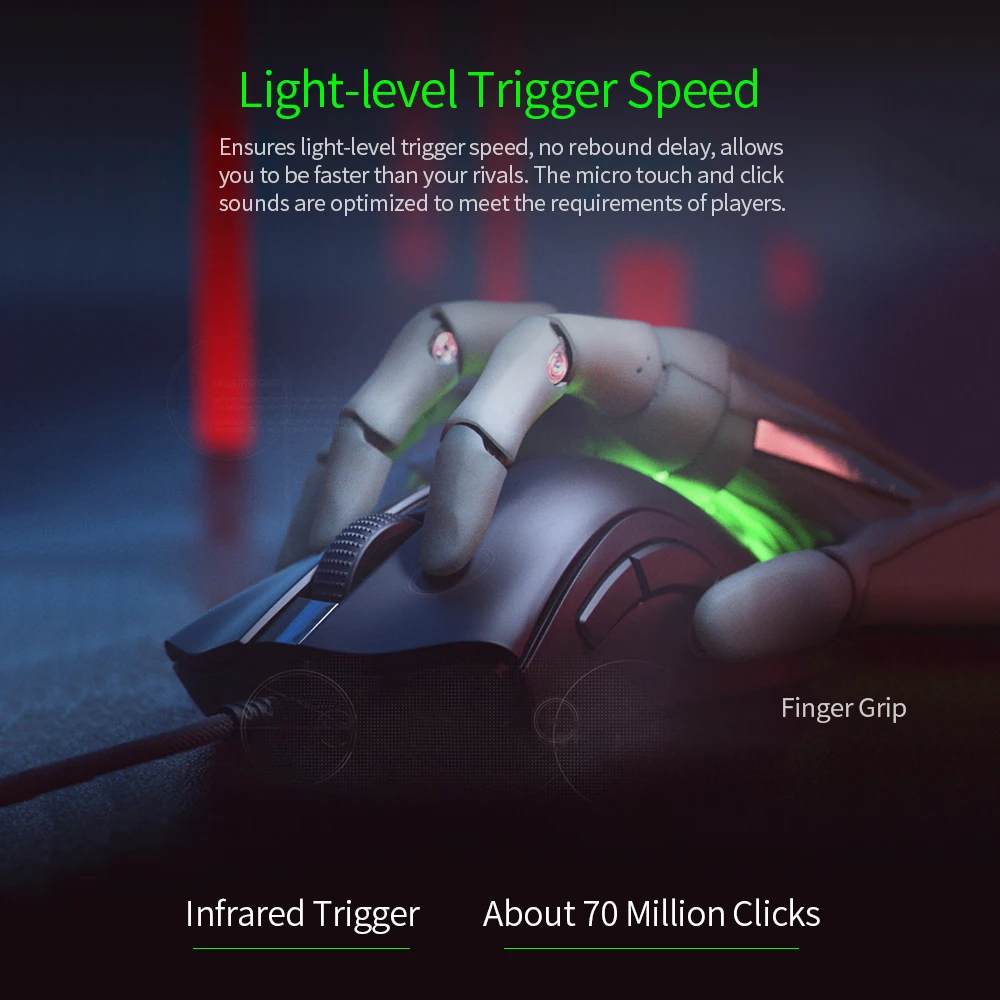 Проводная игровая мышь Razer DeathAdder V2 MINI 8500 точек/дюйм оптический сенсор PAW3359 Chroma RGB 6