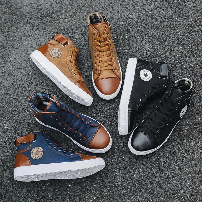 

2021 autumn and winter new retro fashion shoes British short boots men's high-top shoes Korean version of the trend of men's hig