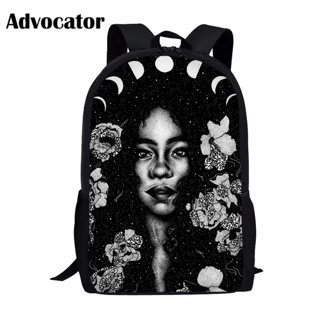 ADVOCATOR 3pcs/set Fashion Black Art African Girl Printing School Bags Set for Girls Kids Backpack Boys Children Primary School