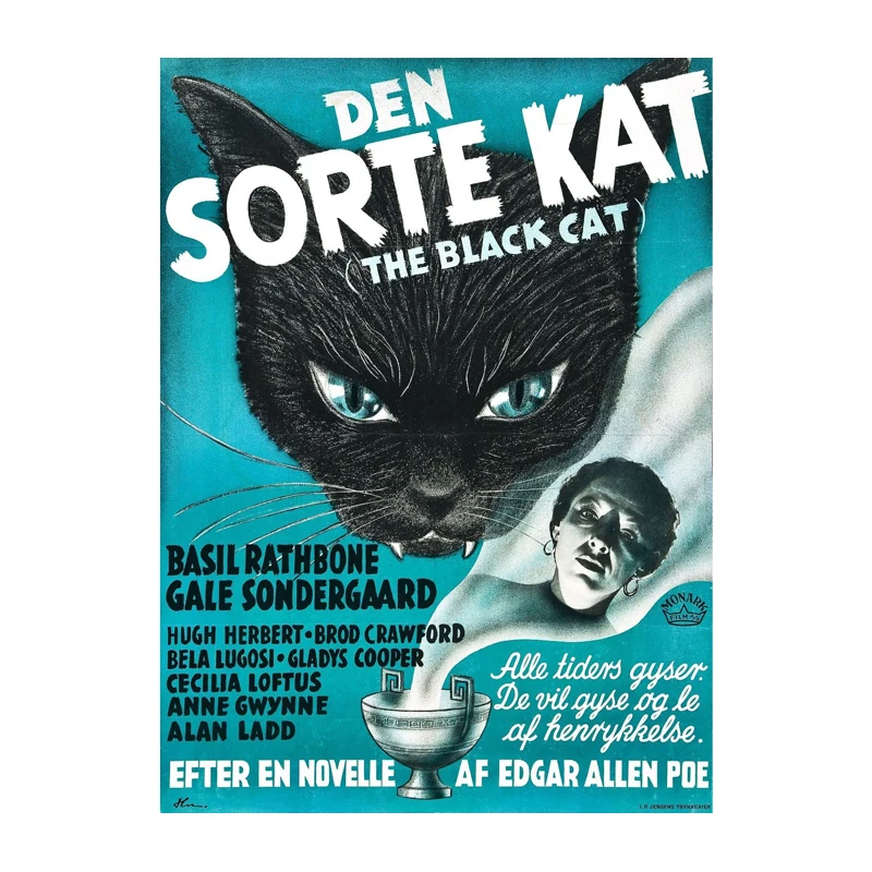 D0753 Черный Кот фильм 1941 Bela Lugosi ужас шелковая ткань постер художественный Декор