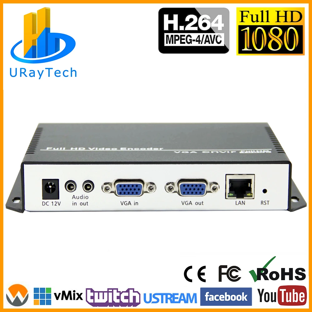 MPEG4 H.264 VGA кодировщик потоковой передачи IP видео для прямой трансляции IPTV Streming