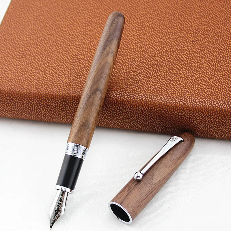 Ручка перьевая jinhao из натурального дерева ручная работа полностью деревянная с