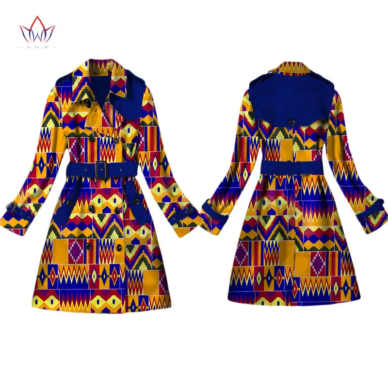Women African Clothing Dashiki Trench Women Top African Style Long Sleeve Outwear Africa Print Dresses Plus Size 6XL WY2103