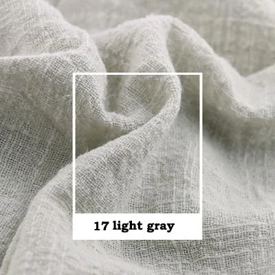 17 light gray Художественный Ретро Slub креп хлопок/лен белый желтый оранжевый кофе темно серый красный мягкая ткань для ручной работы летнее платье Блузка - Цвет: 17 light gray