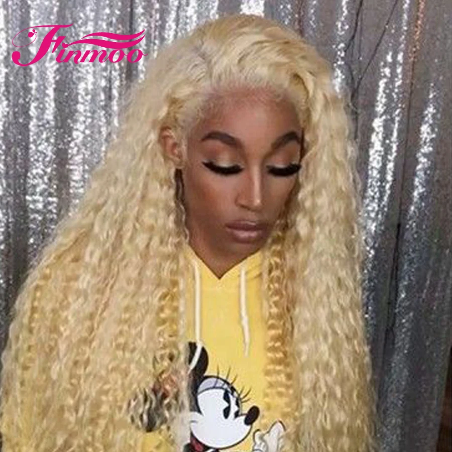 Парик #613 блонд кудрявые человеческие волосы парик часть на сетке бразильские