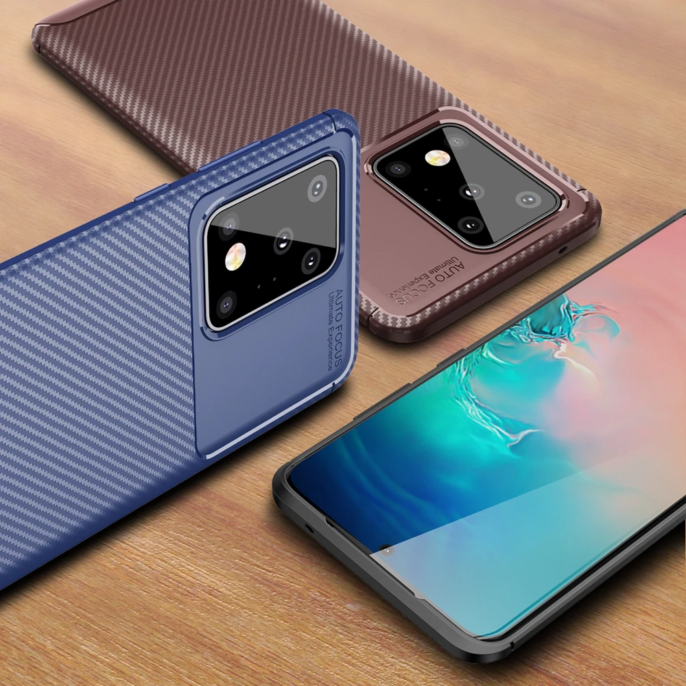 Для Coque Samsun Galaxy S20 Plus Ультра чехол Роскошный карбоновый противоударный