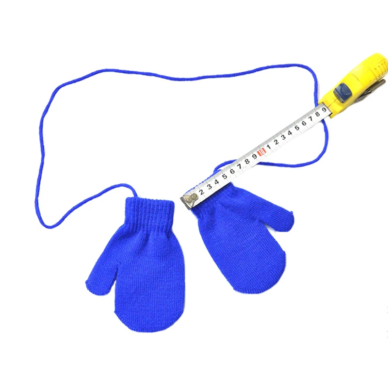 Guantes de invierno para ni&ntilde;os, manoplas suaves de punto para cuello colgante, para ni&ntilde;os de 1 a 4 a&ntilde;os, de Color s&oacute;lido-3