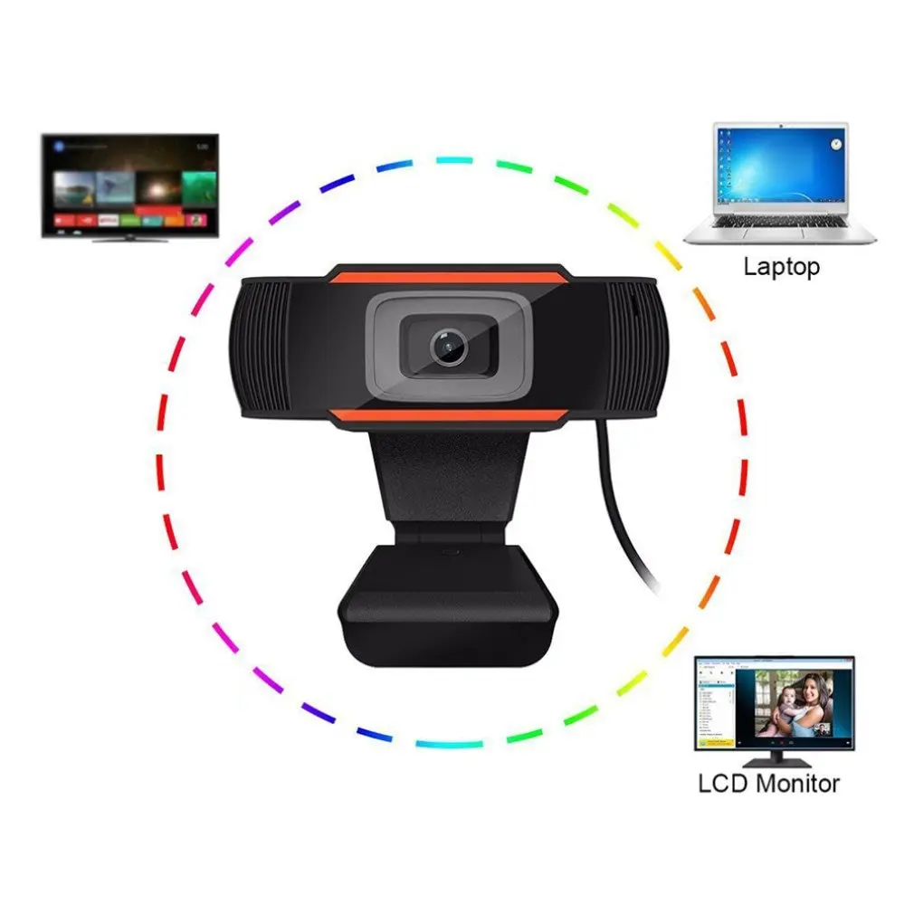 

1 Pcs Webcam 720P Full Web Camera Streaming Video Live Broadcast Camera With Stereo Digital Microphone