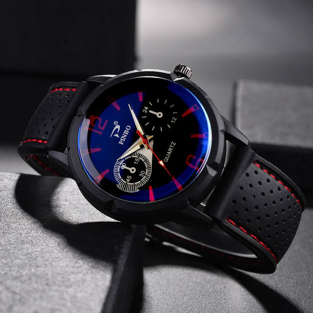Часы наручные мужские кварцевые с силиконовым ремешком спортивные роскошные