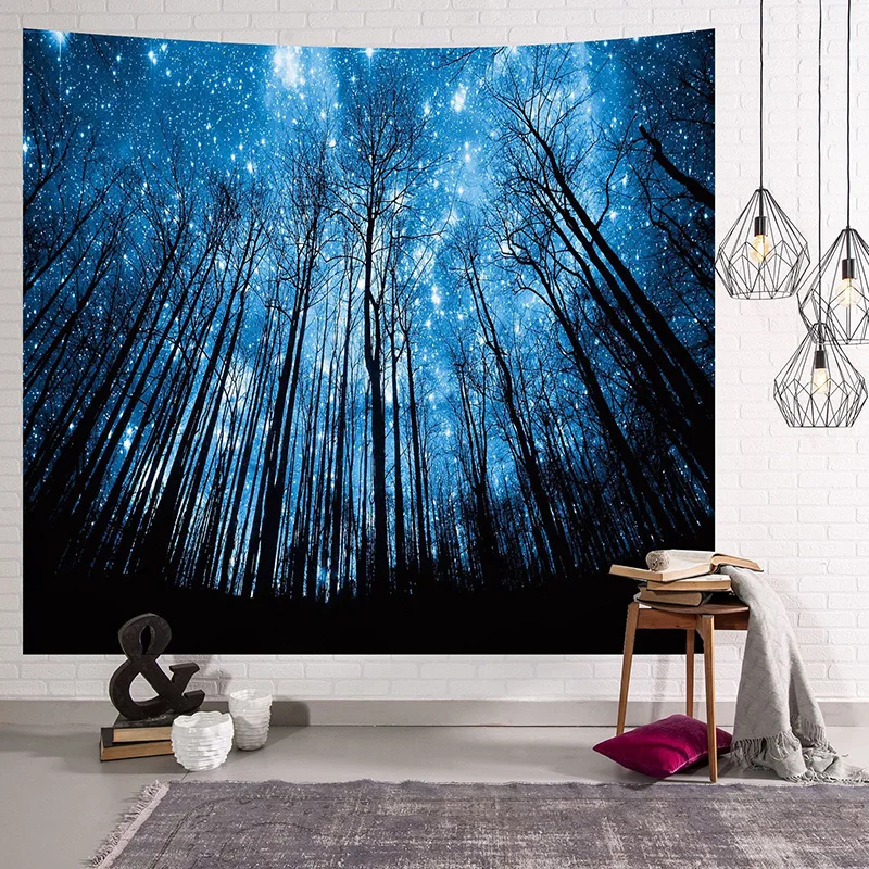 

Psychedelic Wishing Tree Starry Night Forest Tapestry 3D Print Wall Hanging Home Living Room Bedroom Tapestry TN99