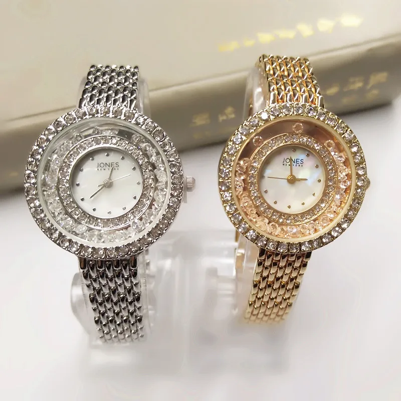 

Free Dropshipping diamond gold high-quality European and American fashion casual stainless steel strap ladies quartz watch