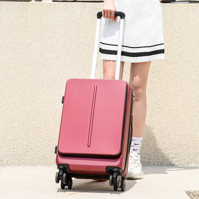 New Front Opening Luggage Bags Men's 20/24 Inch Trolley Case Women's Suitcase Universal Wheel Password Box Large Capacity