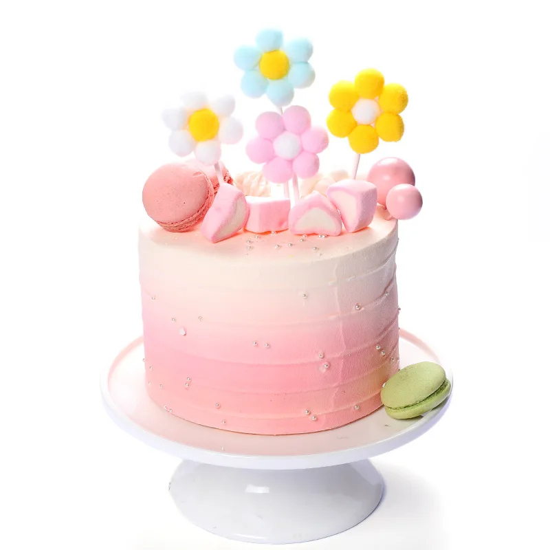 Милый хлопковый шар флорет флажки для детского дня рождения украшения кексов