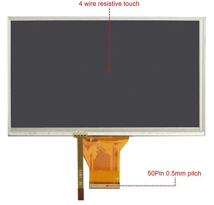 7 0 дюймовый 50PIN 16 M TFT ЖК экран с сенсорной панелью 800(RGB)* 480|Экраны| |