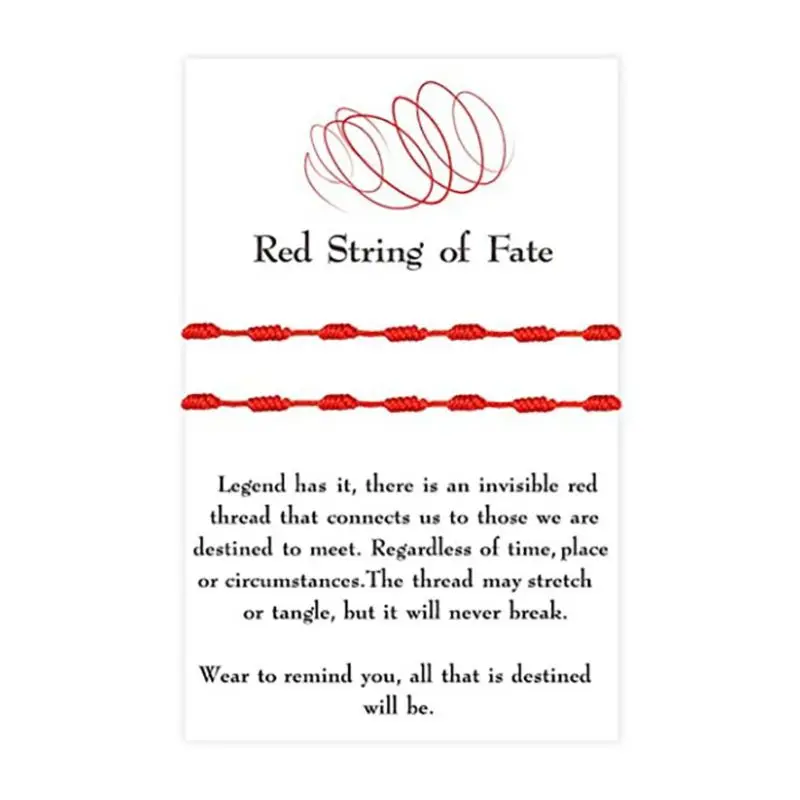 

2Pcs 7 Knots Red String Bracelet With Wish Card For Good Luck Amulet Success and Prosperity Friendship Bracelets Kit