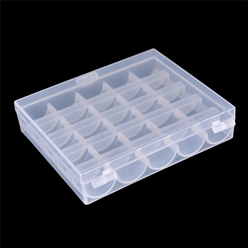 

25 Cell Empty Bobbins Spools Box Sewing Machine Bobbin Case Organizer Storage