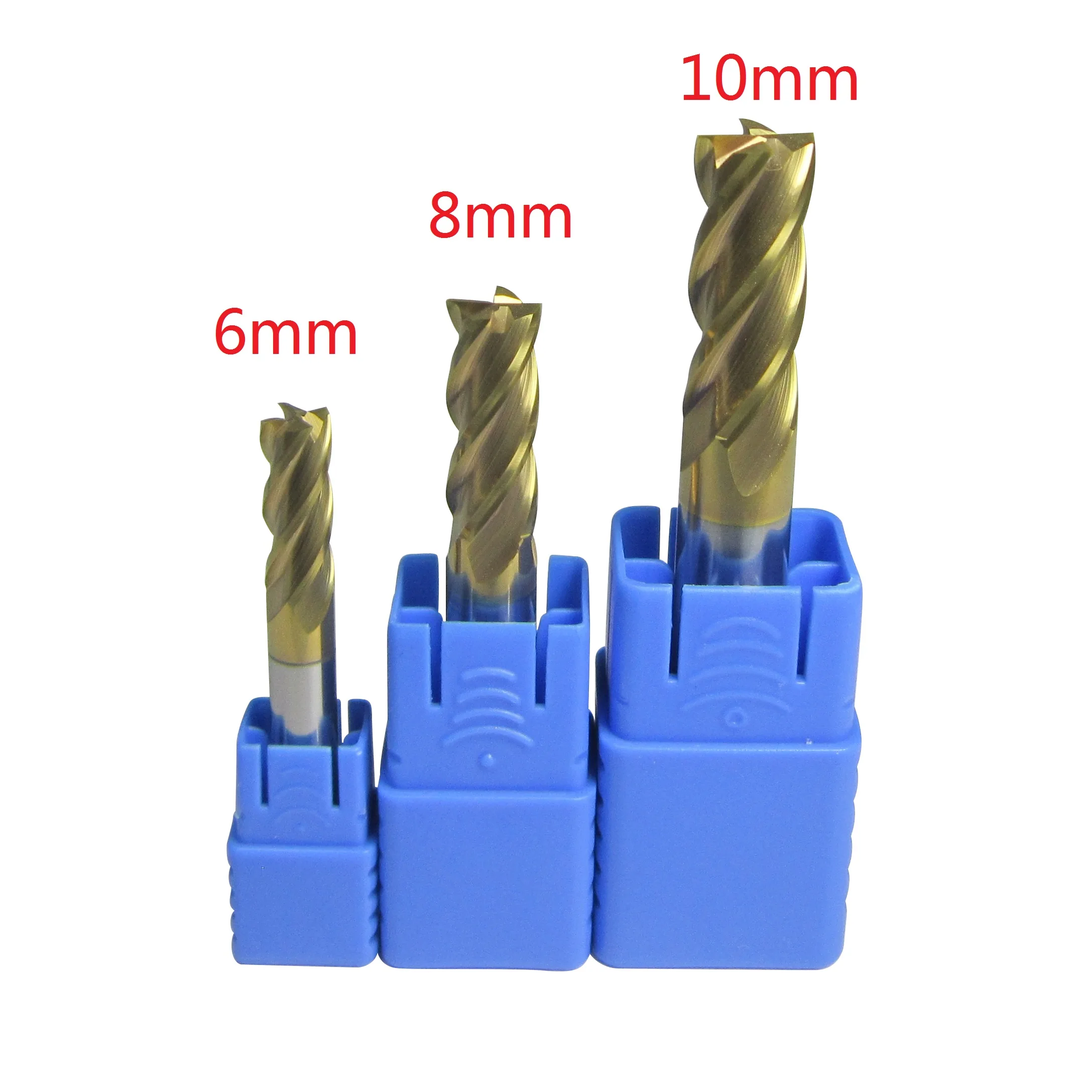 Бесплатная доставка Ø 6 мм 8 10 HRC58 4 канавки квадратные концевые фрезы из карбида