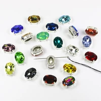 silver or gold claw setting crystal rhinestone k9 oval stones glass applique diamonds for clothes wedding dress shoes bag 3002