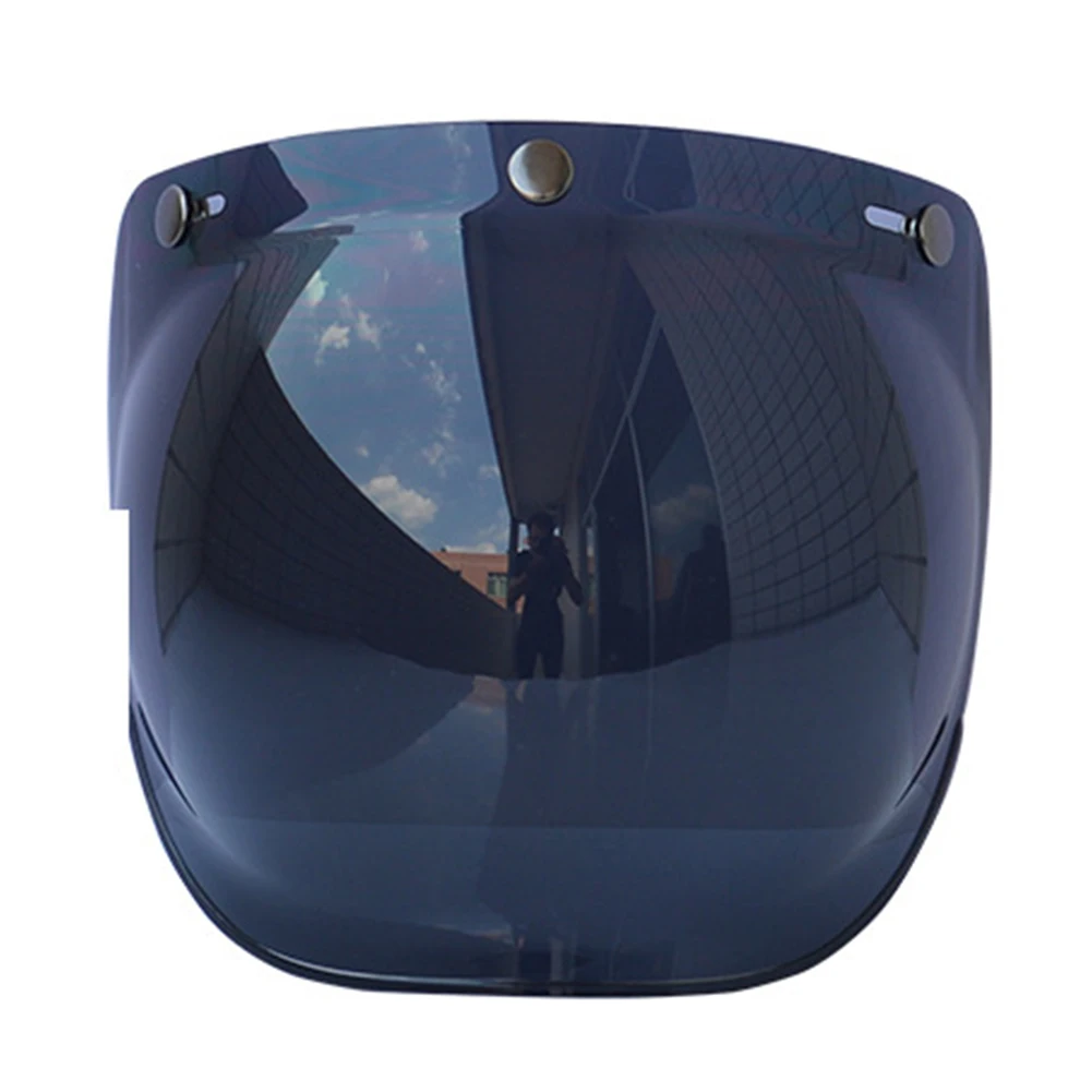 

Bubble Visor Motorcycle Helmet Lens Set Riding Anti Fog Scratch Resistant Retro UV Protection Windshield Universal Frame 3 Snap