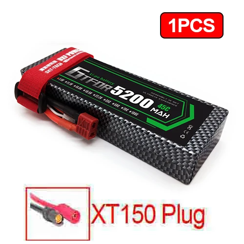 2 шт 7,4 V 5200 45c 7000mAh 60C GTFDR LiPo аккумулятор 2S HardCase для 1/8 1/10 RC модель автомобиля TRX Slash Emaxx - Цвет: 1PCS5200mahXT150