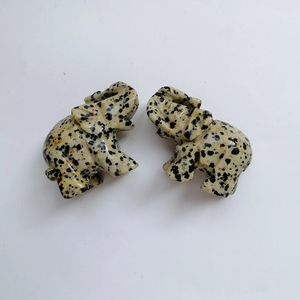 Высококачественный 2 дюймовый далмационный яшма камень в форме слона ручная