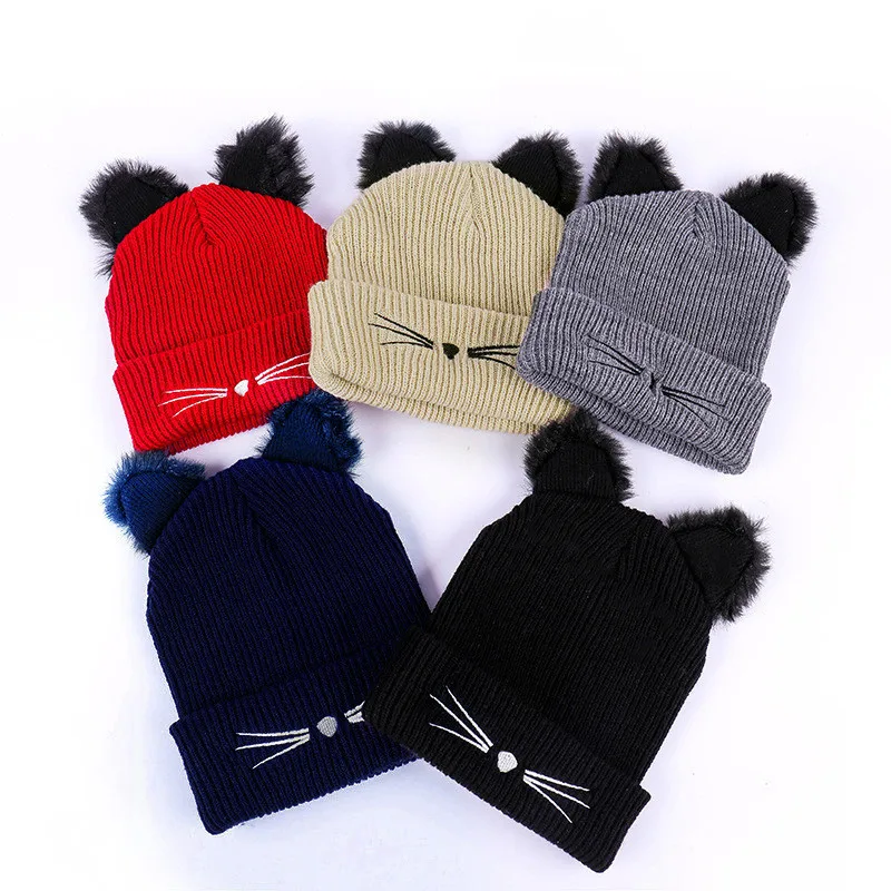 

Winter Beanie Hat For Women Solid Color Knitted Wool Winter Keep Warm Hats Hair Ball Winter Outdoor Sports Keep Warm Hats 2020