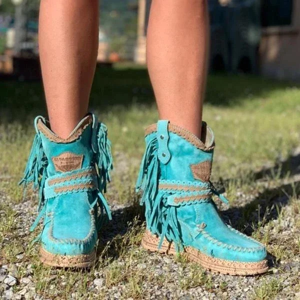 

Women's Shoes New for 2020 High Quality Pu Leather Safety Fashion Boots Female Vinage Classic Western Boots Botas De Mujer HD138