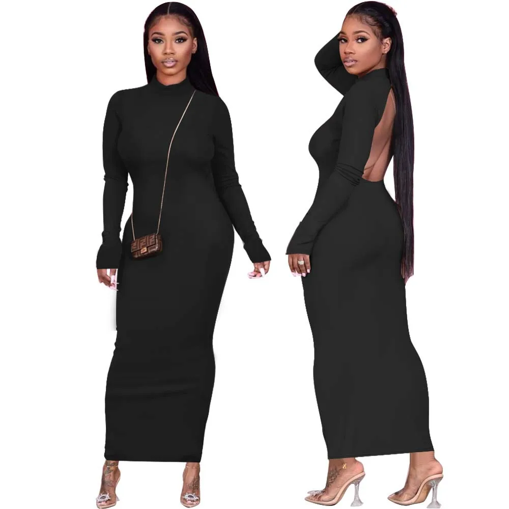 

Elegant Dresses for Women Open Back Long Sleeves with Gloves, Dress Long Skirt