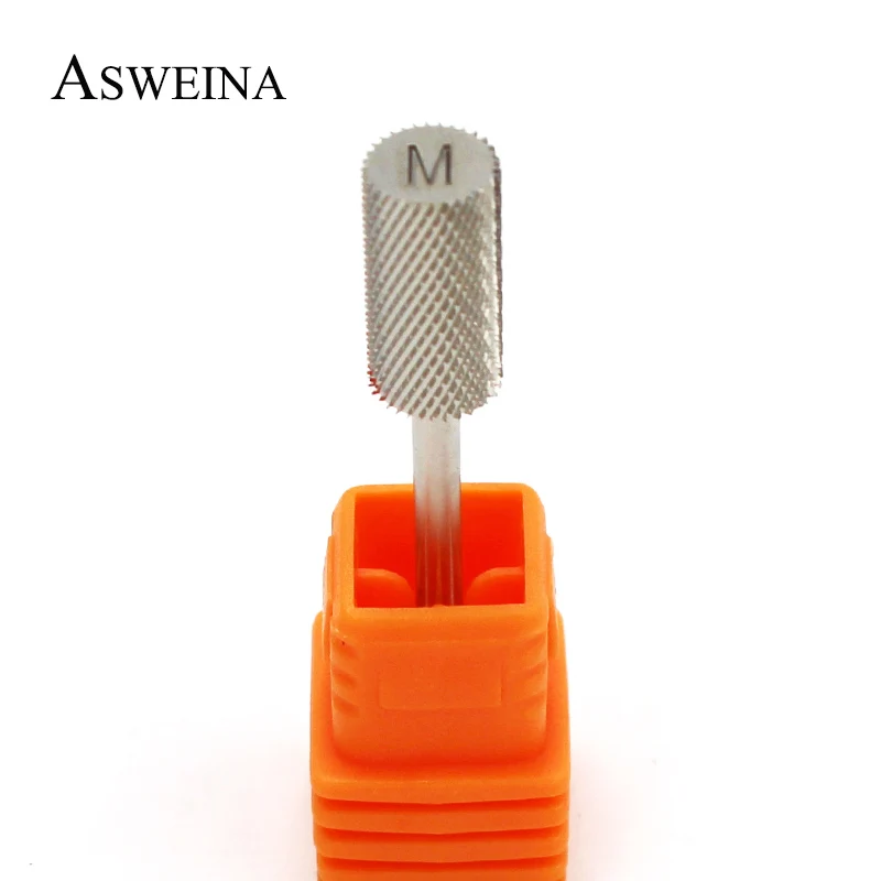 ASWEINA лучшее качество M цилиндр Серебряный вольфрам карбид фрезы для ногтей