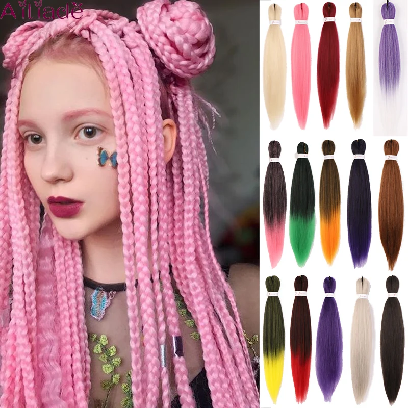 AILIADE 26 дюймов синтетический термостойкий парик предварительно растянуты