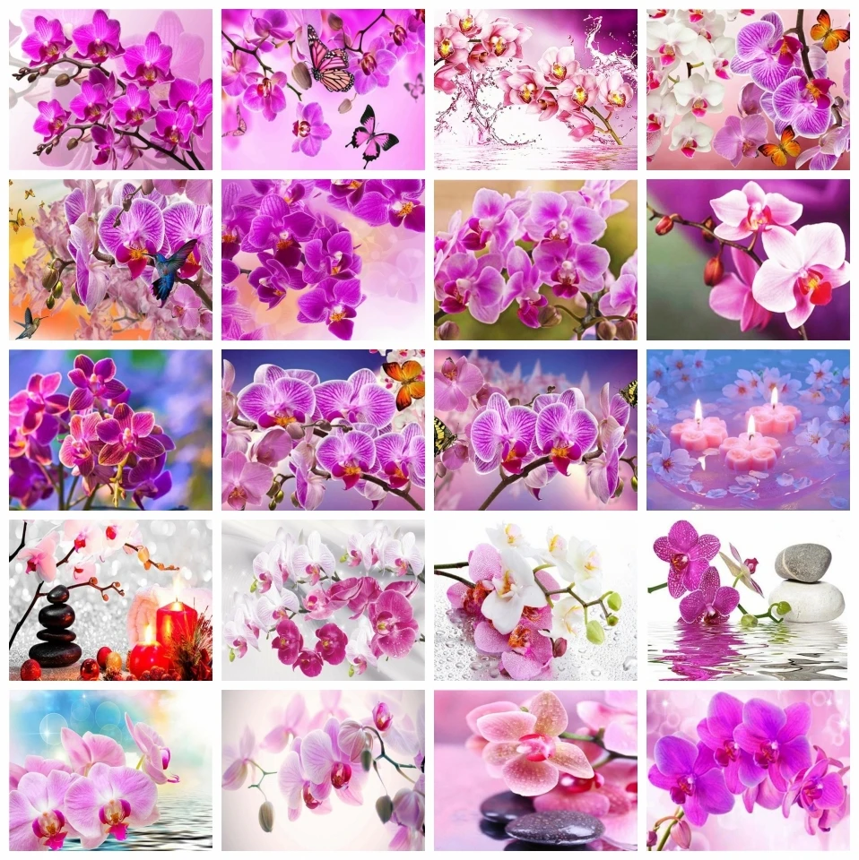

AZQSD Painting By Numbers Flower Orchid Diy Crafts HandPainted Oil Painting Drawing By Numbers Landscape Wall Decoration Gift